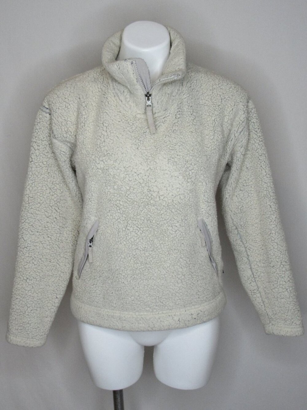 The North Face The Furry Fleece 1/4 Zip Pullover Cream Women's S Small